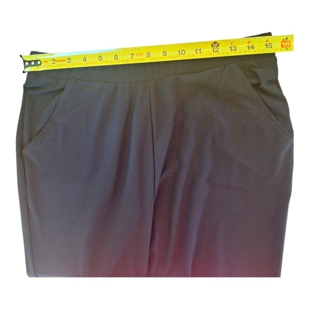 Wynne Layers Flare Jersey Knit Pant High Rise Pockets Stretch Pull On Black M - Picture 10 of 14